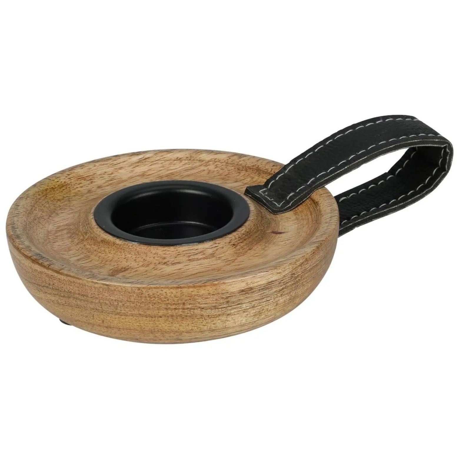 Świecznik na tealight z drewna mango 11 cm brązowy