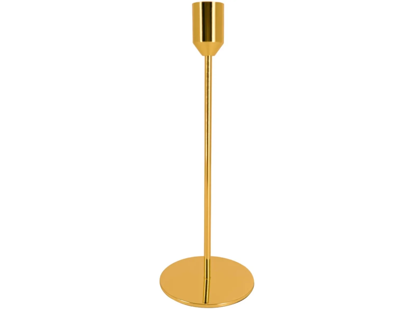Świecznik na świecę szpicę metalowy 22,5 cm złoty