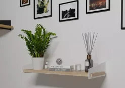 Wisząca półka w stylu skandynawskim biały + dąb sonoma - Malo
