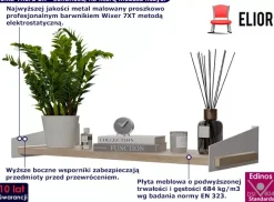Wisząca półka w stylu skandynawskim biały + dąb sonoma - Malo