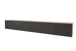 Wisząca szafka RTV system Push-to-Open ELIO-W - 3x100x40x40 cm - Beżowy