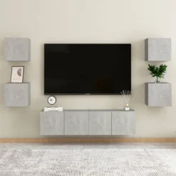 Wisząca szafka telewizyjna szarość betonu 30.5x30x30 cm