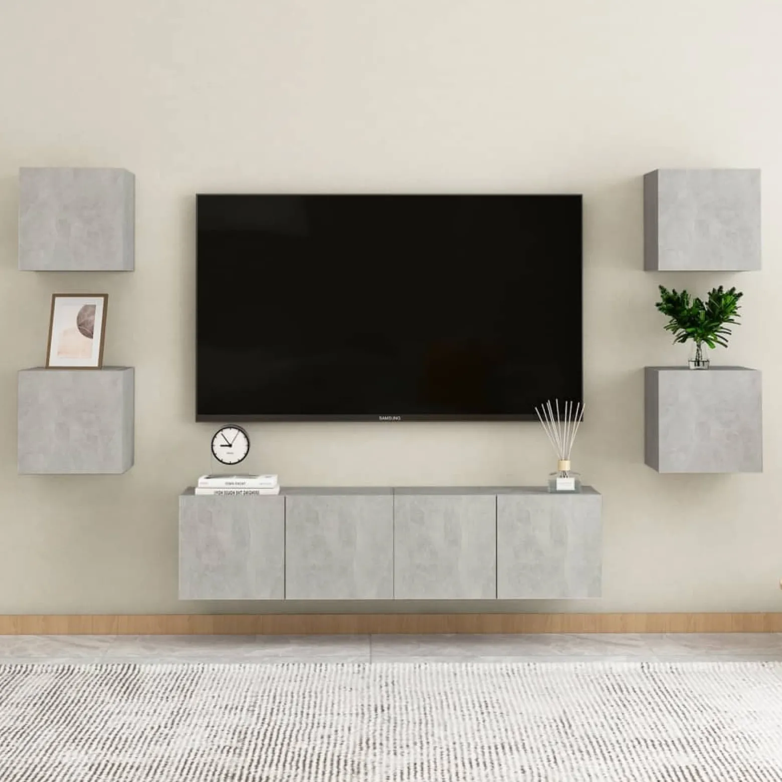 Wisząca szafka telewizyjna szarość betonu 30.5x30x30 cm