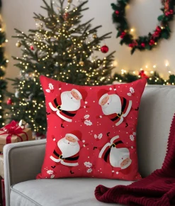Świąteczna poszewka na poduszkę HOLLY JOLLY 45x45 Mikołaje