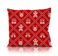 Świąteczna poszewka na poduszkę HOLLY JOLLY 45x45 zimowe dzwoneczki