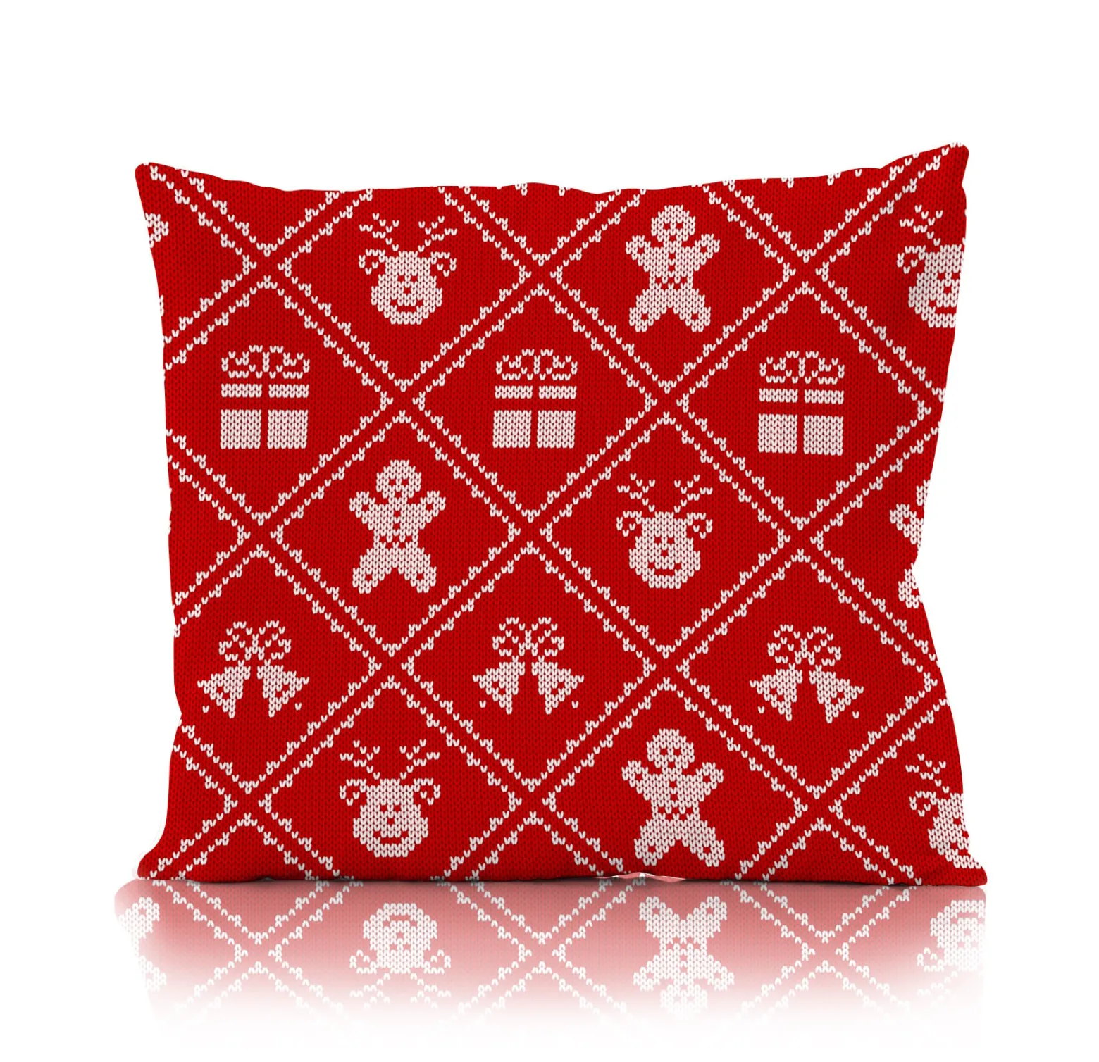 Świąteczna poszewka na poduszkę HOLLY JOLLY 45x45 zimowe dzwoneczki