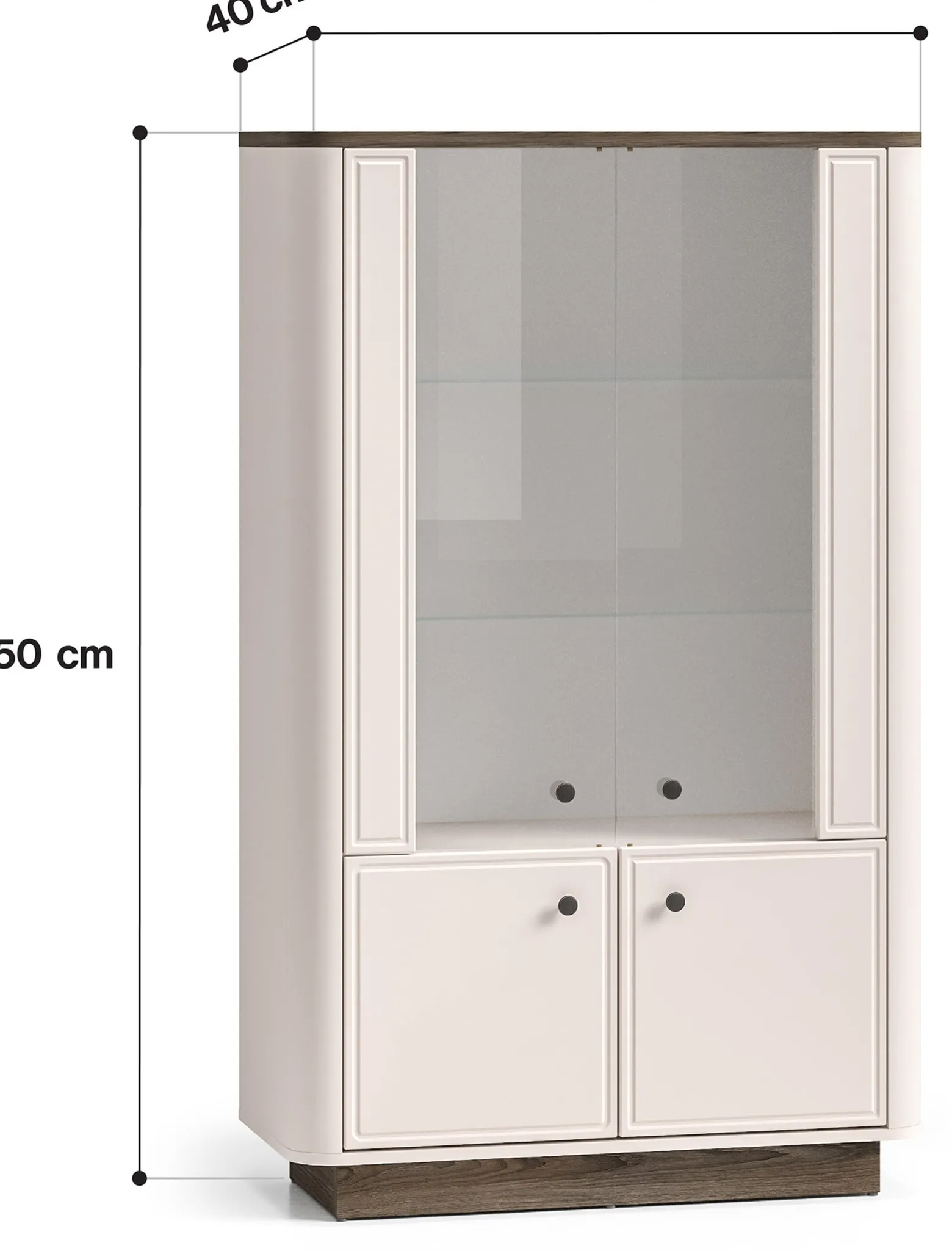 Witryna na książki 92 cm VILANO do salonu kaszmir
