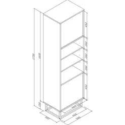 Witryna 175cm Loft ONE FURNITURE Laminat Brąz Rustrykalny