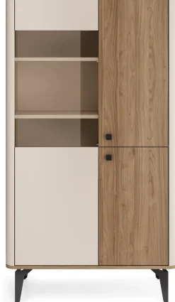 Witryna do salonu 88 cm przeszklona z oświetleniem AVEN