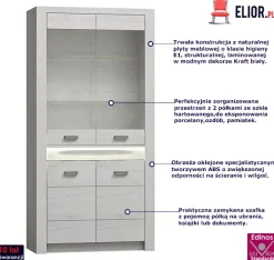 Witryna do salonu kraft biały - Naska