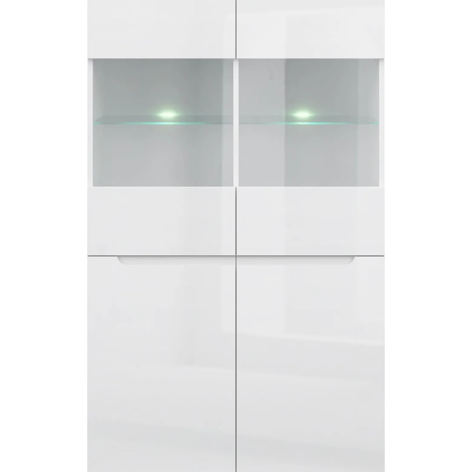 Witryna do Salonu Niska MIST 90 cm Biały połysk Nowoczesna
