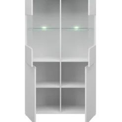 Witryna do Salonu Niska MIST 90 cm Biały połysk Nowoczesna