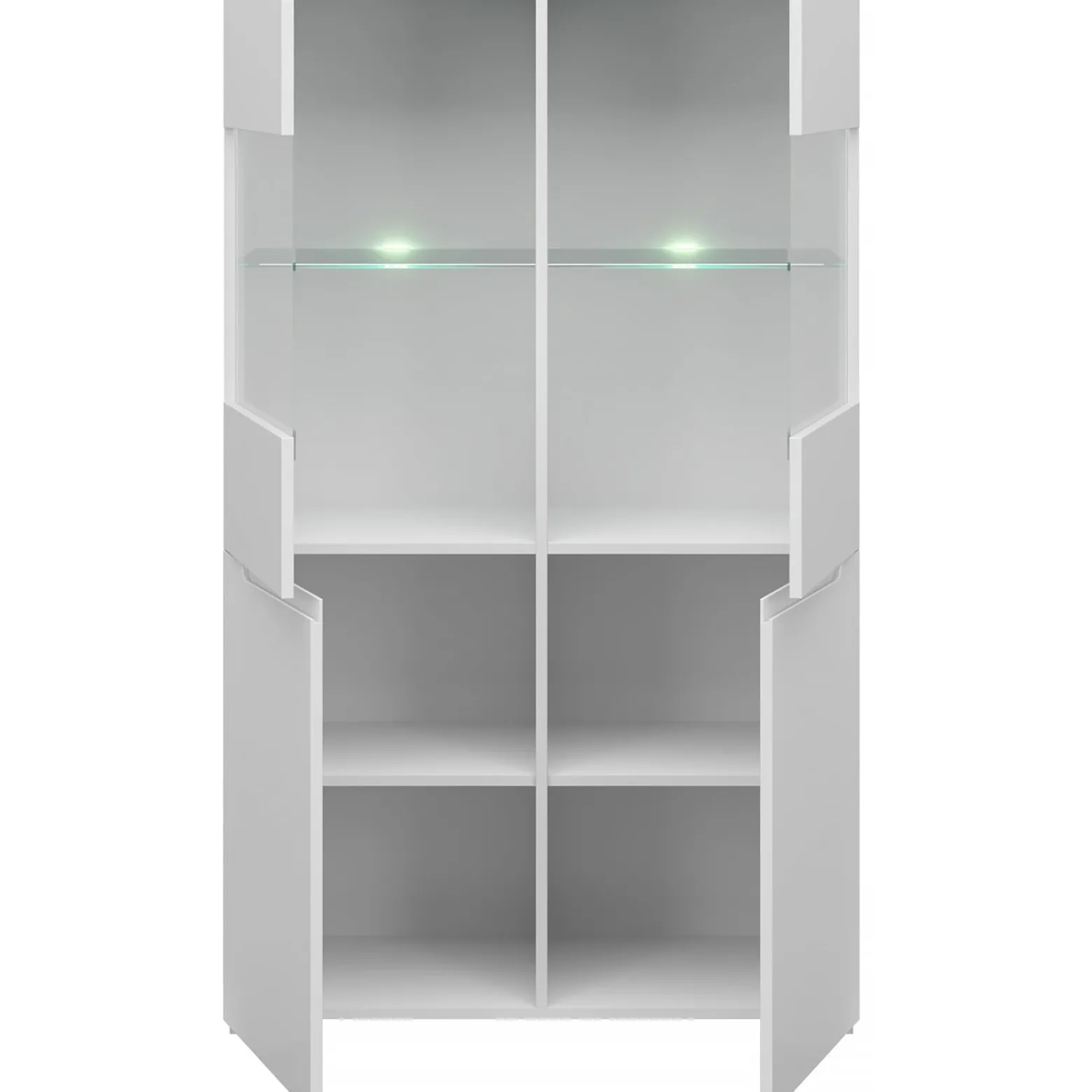 Witryna do Salonu Niska MIST 90 cm Biały połysk Nowoczesna