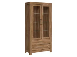 Witryna Gent 98 cm z 2 drzwiami i 2 szufladami dąb stirling