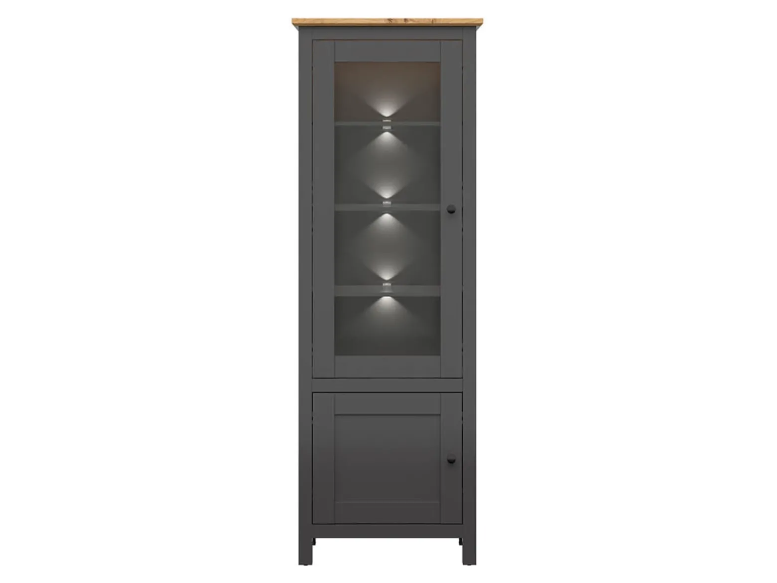 Witryna Hesen 71 cm z 2 drzwiami grafitowa