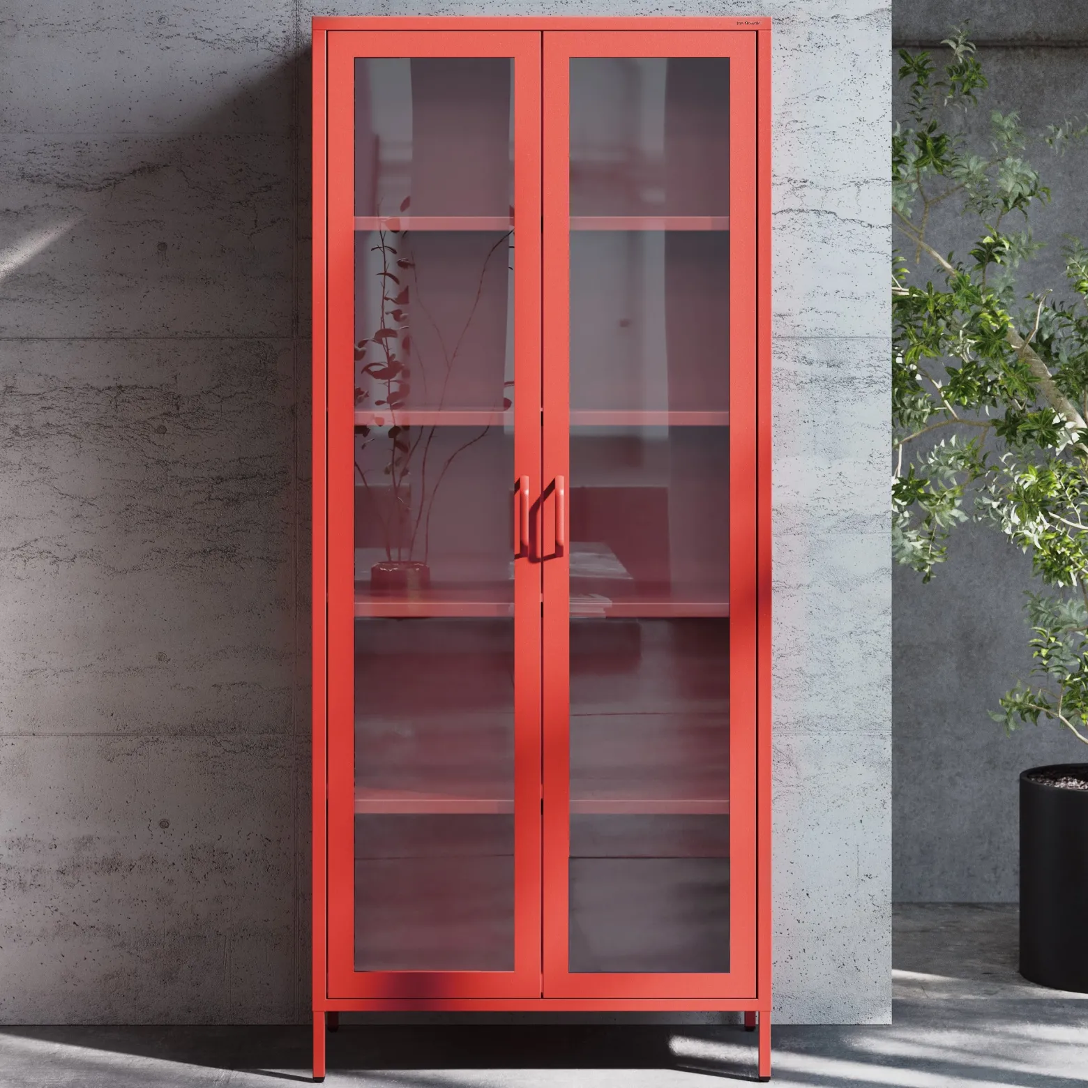 Witryna Przeszklona Metalowa Szafa Jan Nowak 185x80x45 cm