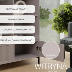 Witryna szeroka WAVE 105 cm - kaszmir