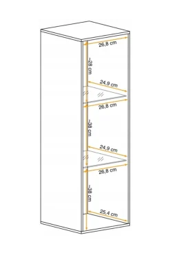 Witryna wisząca czarny połysk SWITCH 120 cm + LED