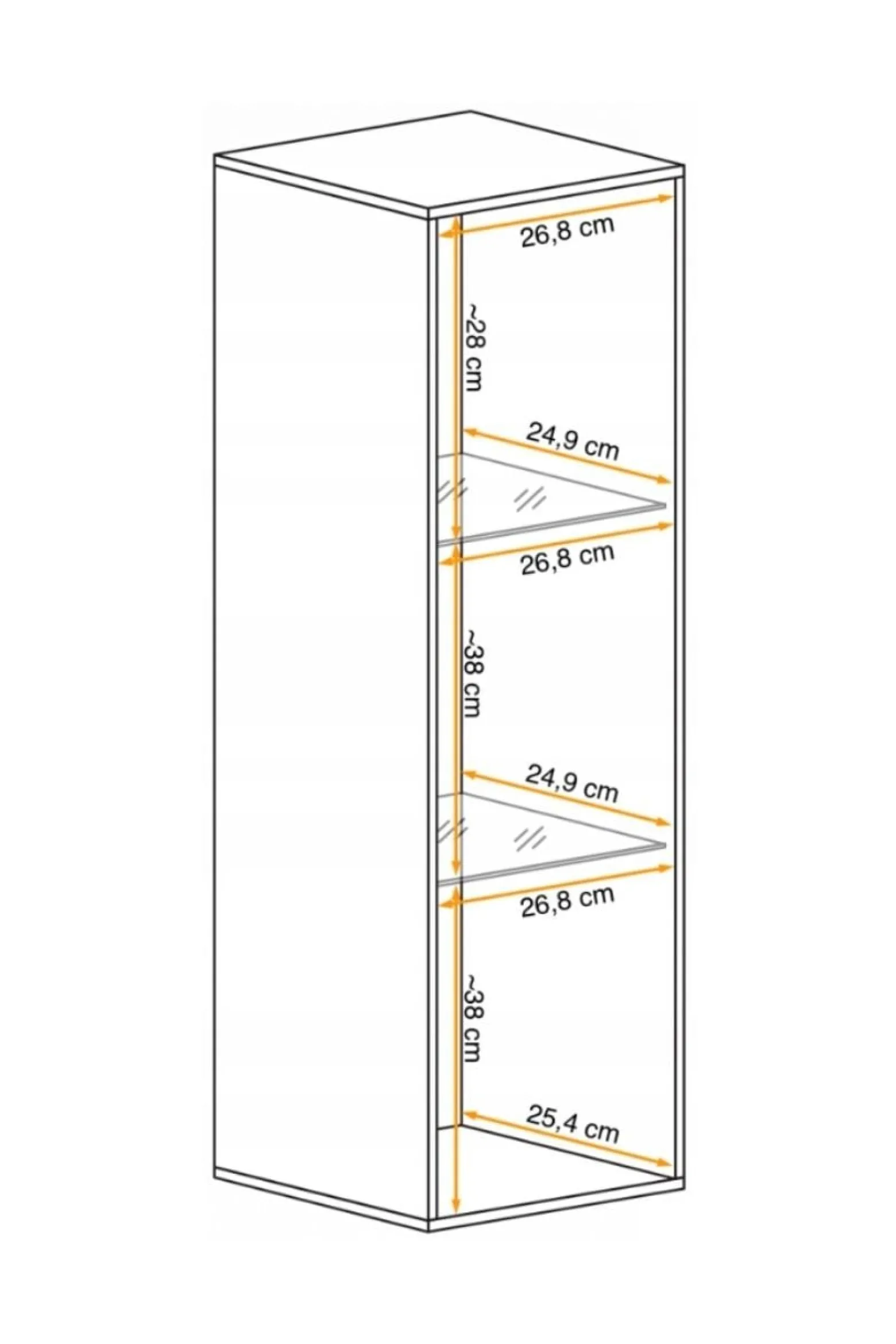 Witryna wisząca czarny połysk SWITCH 120 cm + LED
