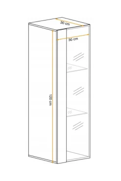 Witryna wisząca czarny połysk SWITCH 120 cm + LED