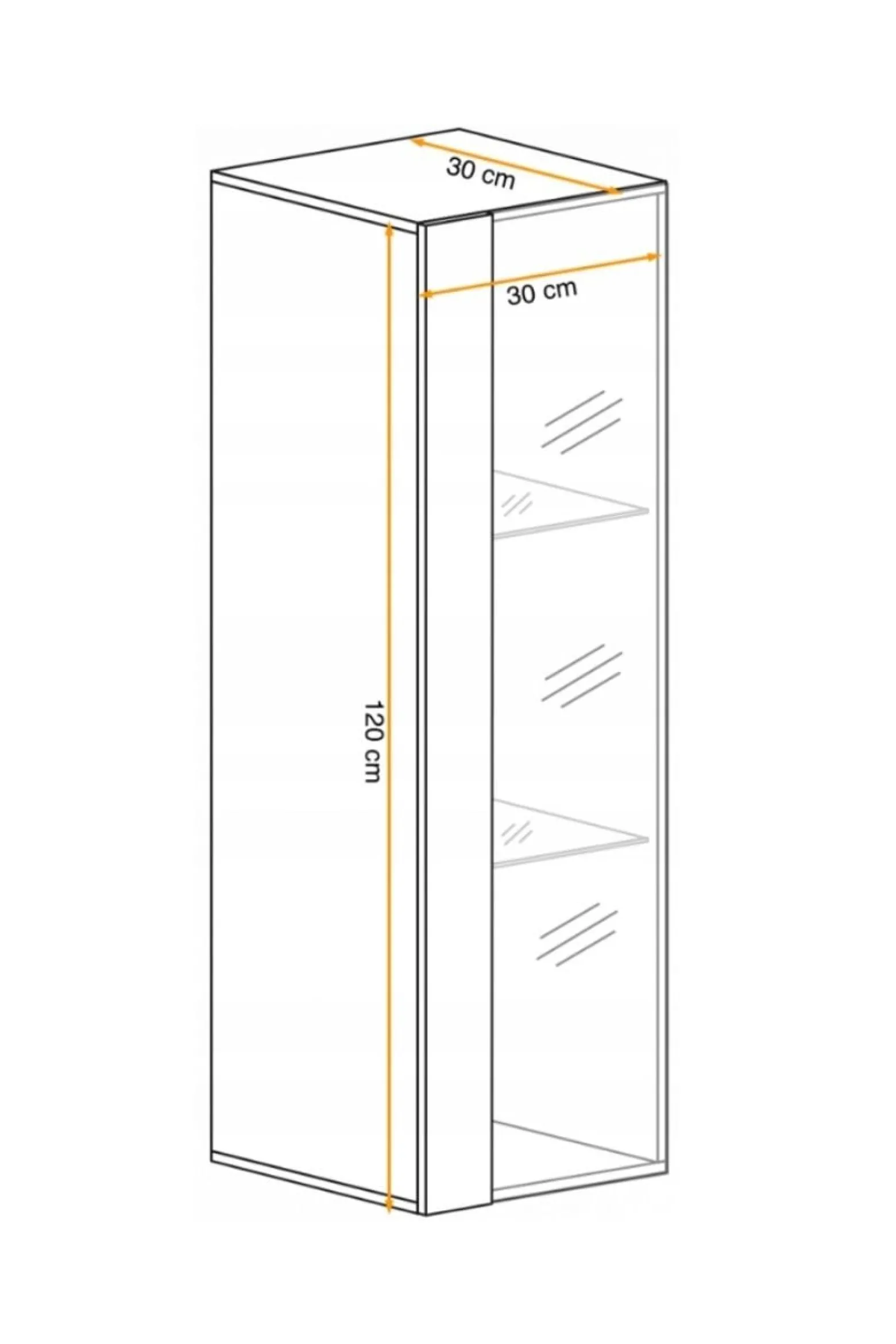 Witryna wisząca czarny połysk SWITCH 120 cm + LED