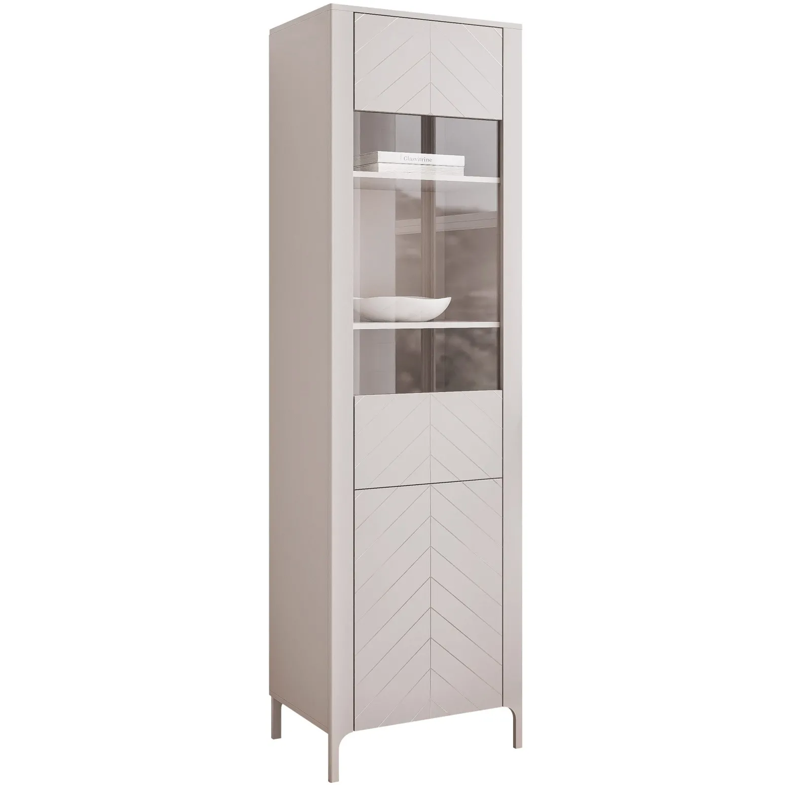 Witryna wąska wysoka LORIEN 60 cm kaszmir