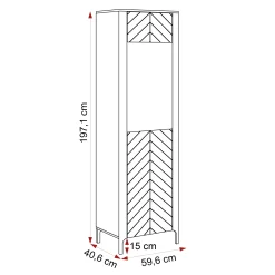 Witryna wąska wysoka LORIEN 60 cm kaszmir