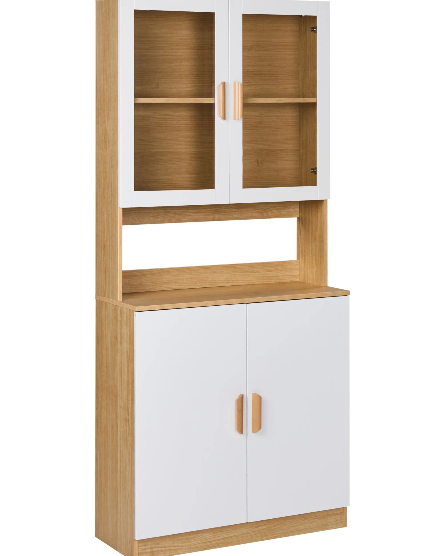 Witryna ze szklaną gablotą CYGNET 80 cm Biały