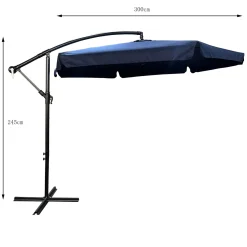Wodoodporny parasol ogrodowy CYNIA granatowy 300x300x245 cm