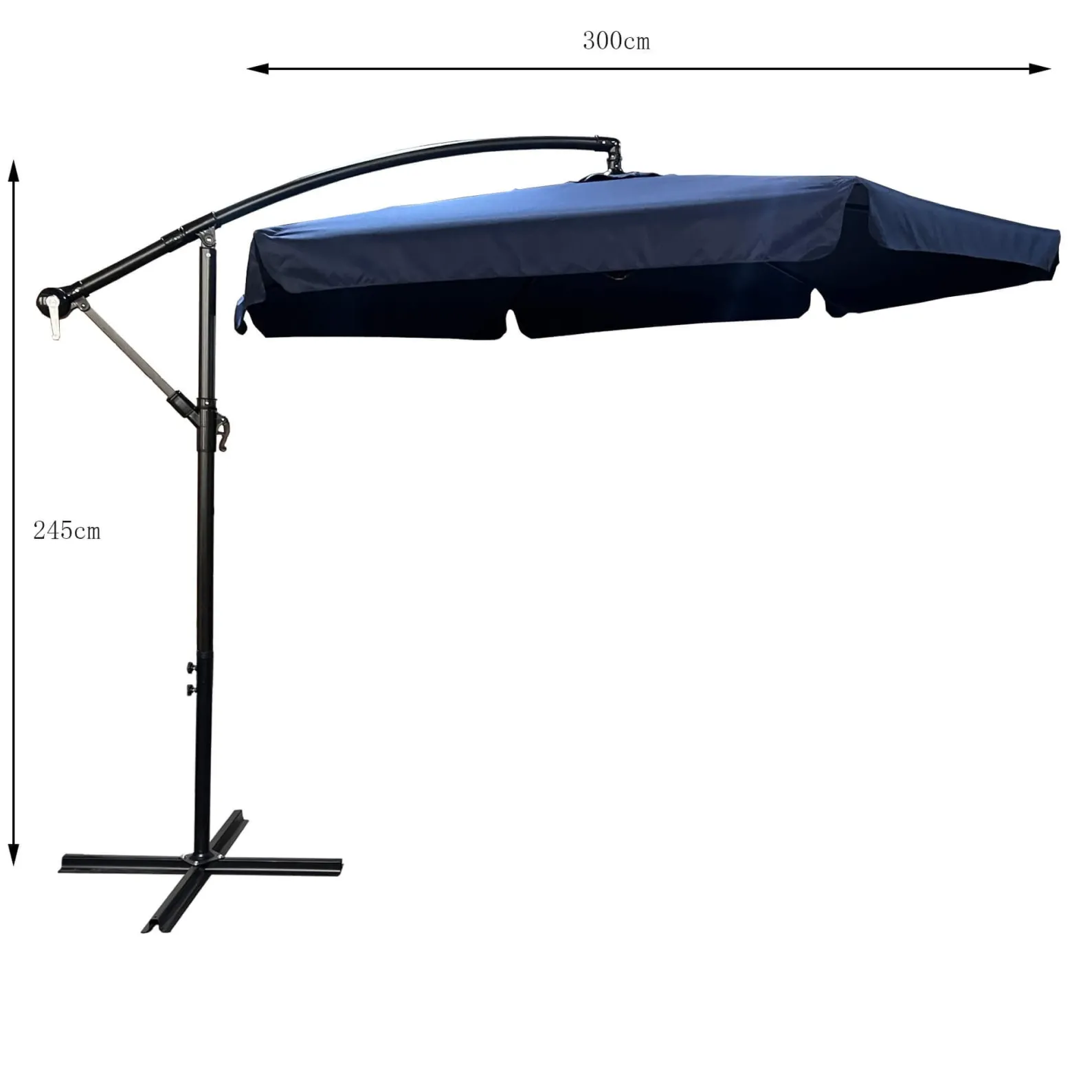 Wodoodporny parasol ogrodowy CYNIA granatowy 300x300x245 cm