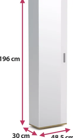 Wąska szafa 50 cm z lustrem do przedpokoju JOVITA