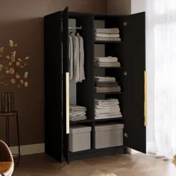 Wąska szafa z lustrem 100 cm z półkami do pokoju LESTO