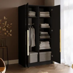 Wąska szafa z lustrem 100 cm z półkami do pokoju LESTO
