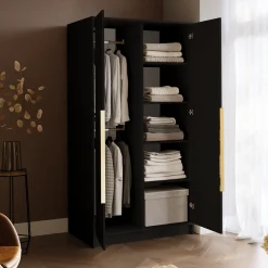 Wąska szafa z lustrem 100 cm z półkami do pokoju LESTO