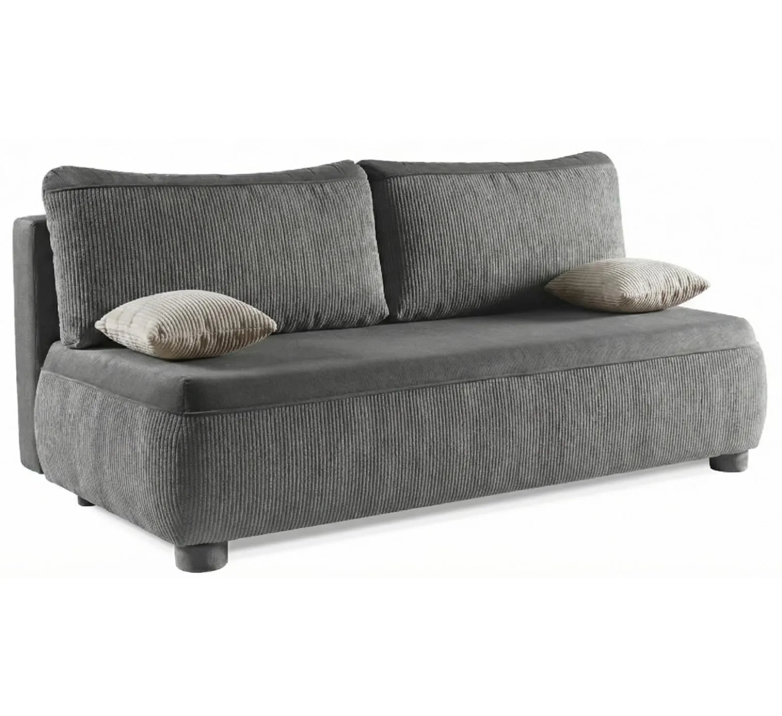 Wygodna sofa sztruksowa ADDA Ciemnoszara – funkcja spania, mechanizm DL