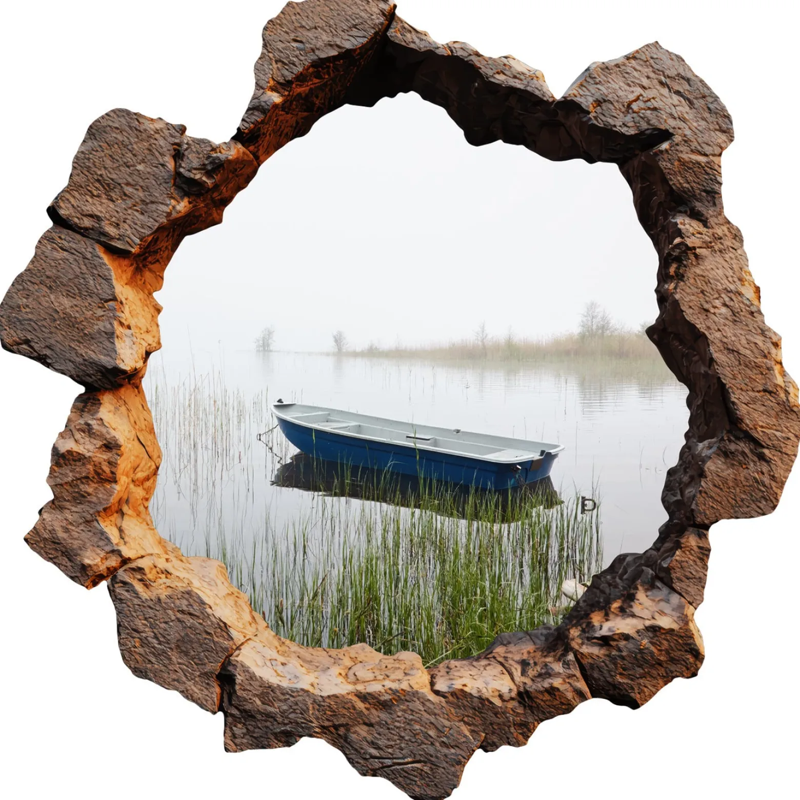 Wyrwa w ścianie malowniczy pejzaż naklejka dziura 3D 60x60