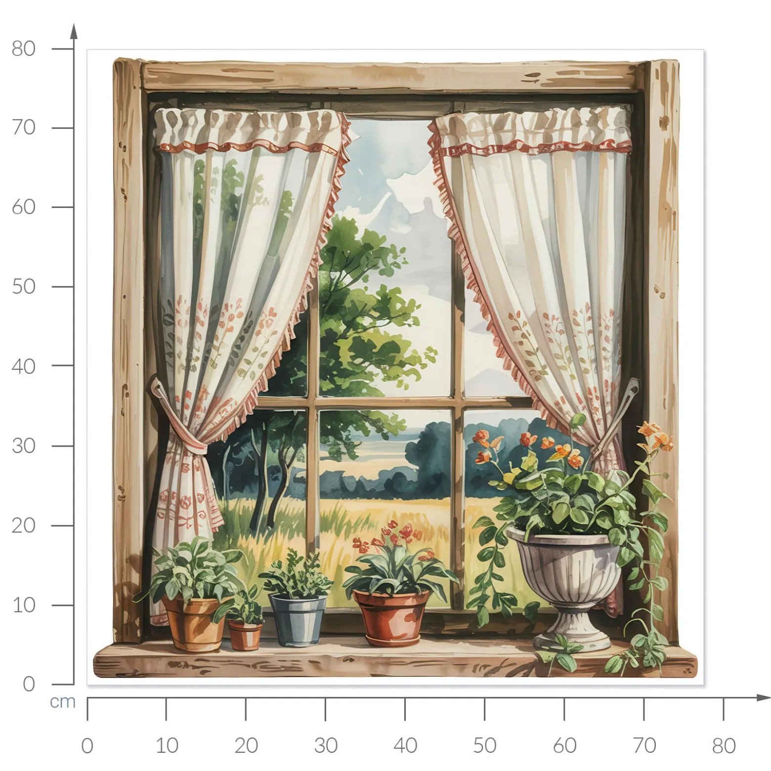 Wyrwa w ścianie sielskie okno naklejka dziura 3D 78x80