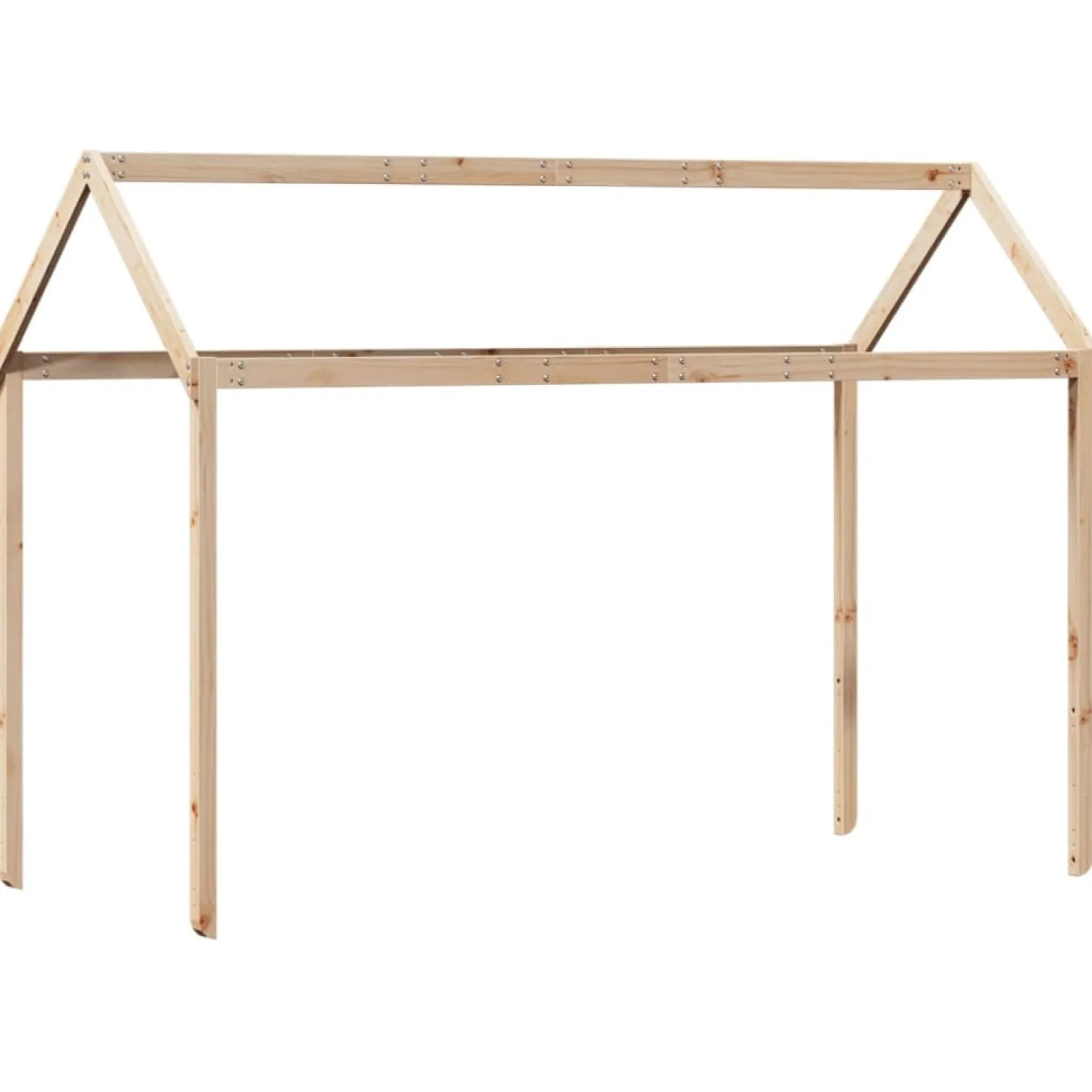Wysokie łóżko z dachem 80x200 cm lite drewno sosnowe