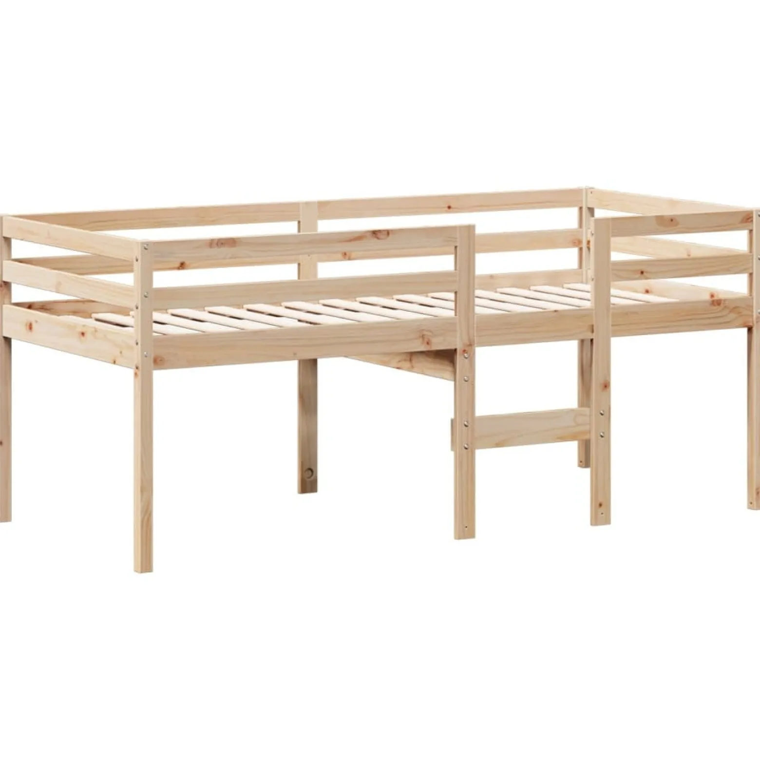 Wysokie łóżko z dachem 80x200 cm lite drewno sosnowe