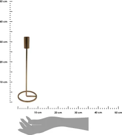 Wysoki świecznik w kolorze złotym 31 cm tradycyjny