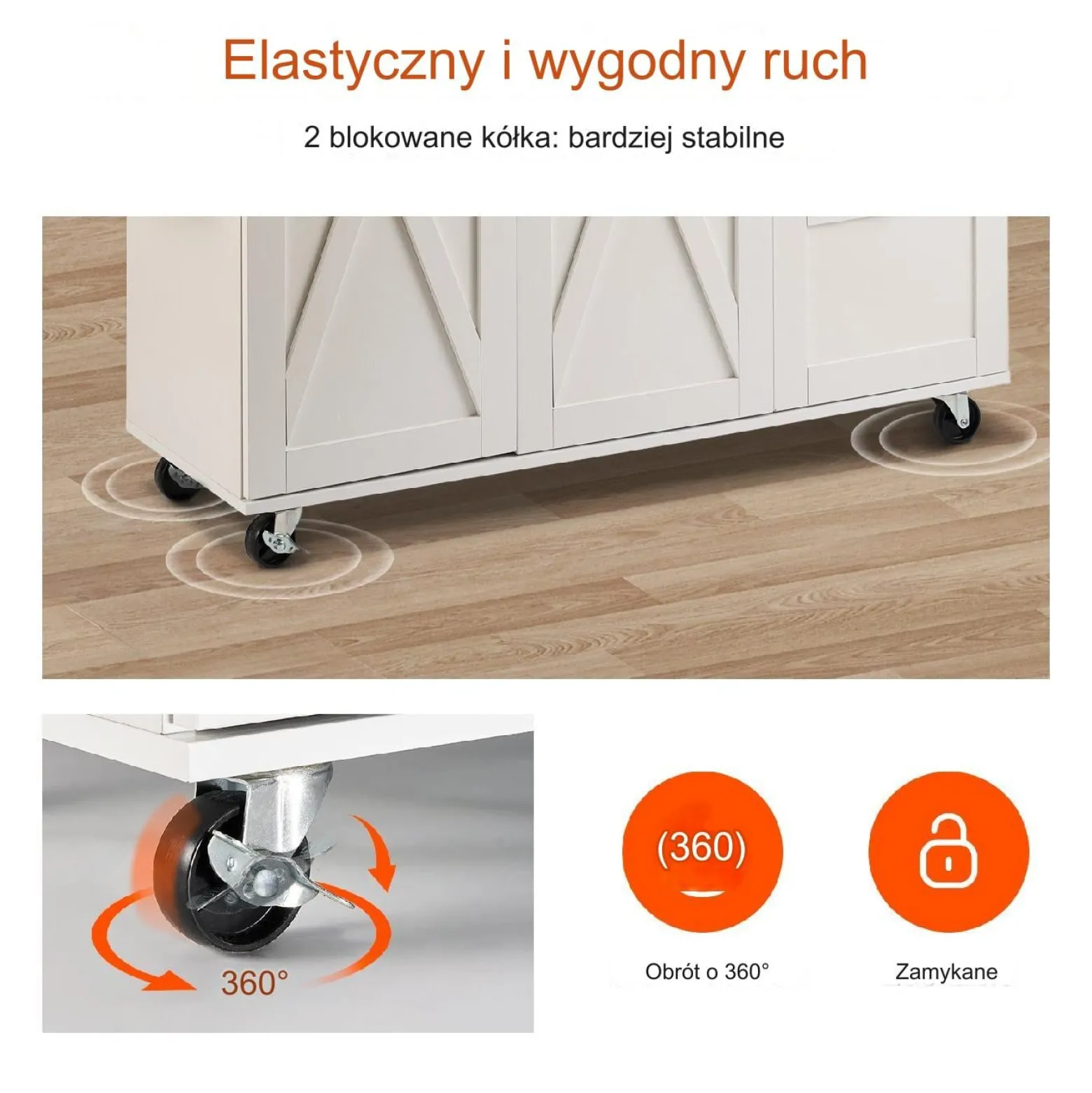 Wyspa kuchenna stół barowy regał szafka kredens na kółkach 143x68 cm