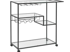 Wózek kuchenny stojak na butelki 86 x 40 czarny