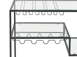 Wózek kuchenny stojak na butelki 86 x 40 czarny
