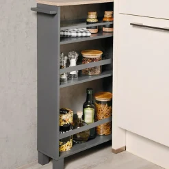 Wózek kuchenny z półkami 240x200x750 mm ciemnoszary brązowy mobilny