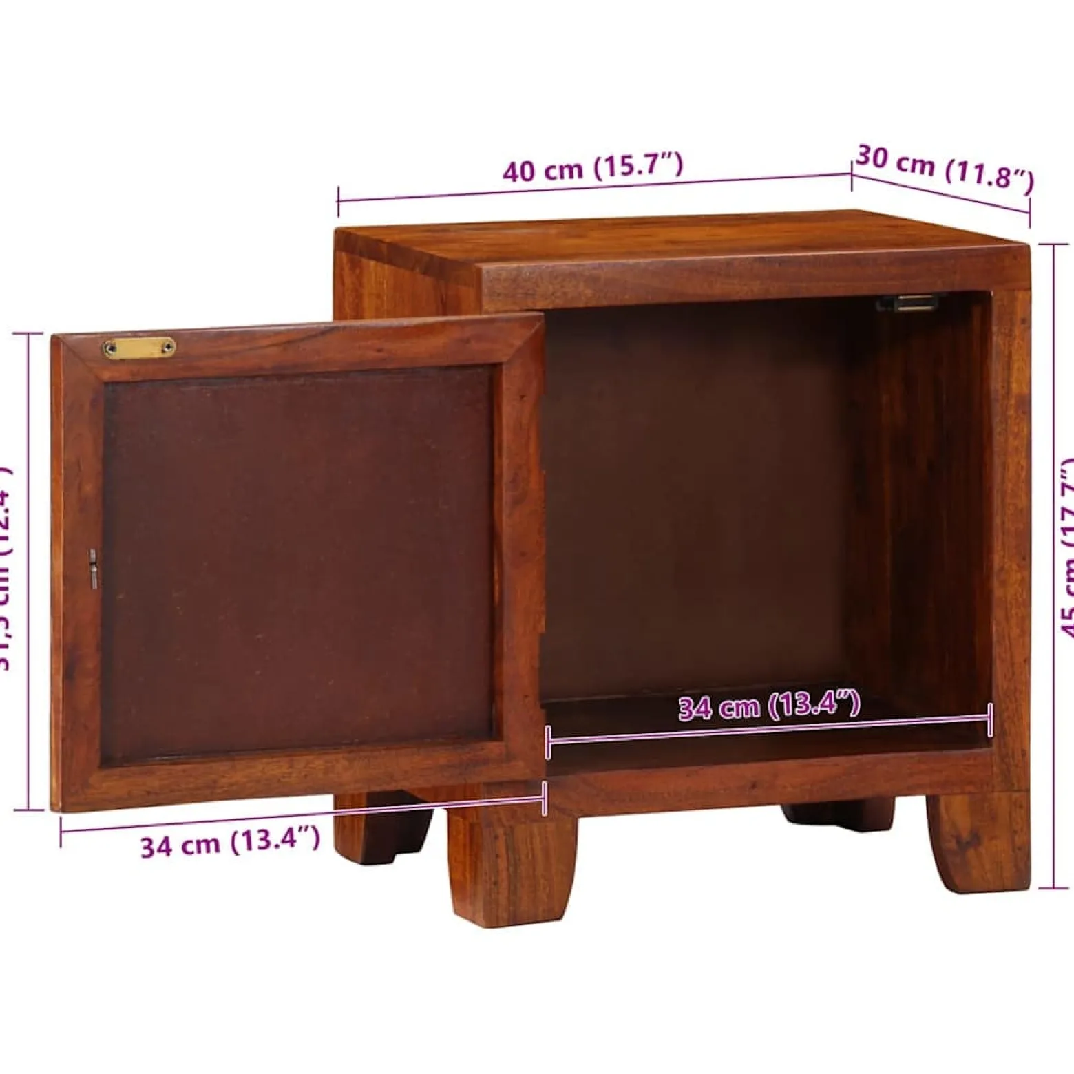 2x Szafka Nocna Drewniana Komoda Stolik Nocny Do Sypialni 40x30x45 cm