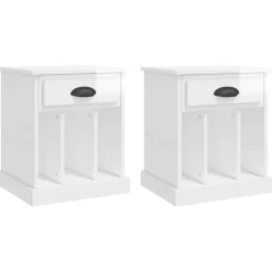 2x Szafka Nocna Stolik Komoda Biała z Szufladą Do Sypialni 43x36x50 cm