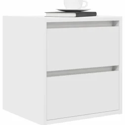 2x Szafka Nocna Wisząca Biała Komoda Stolik Nocny Do Sypialni 38x34x40 cm