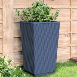 2x Donica Ogrodowa Szara Plastikowa Doniczka Na Ogród 32,5x32,5x57