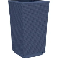 2x Donica Ogrodowa Szara Plastikowa Doniczka Na Ogród 32,5x32,5x57