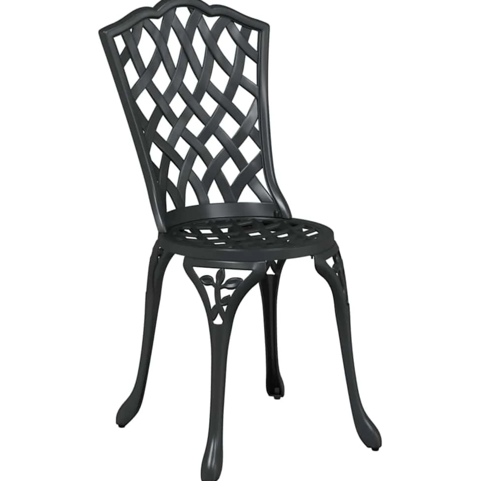 2x Krzesło Ogrodowe Aluminiowe Czarne Na Taras Balkon Ogród